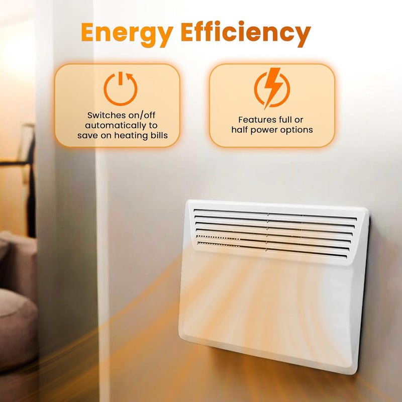 Devola-B 1000W Panel Heater with 24 Hour, 7 Day Timer IP24 - White - DVS1000W, Image 4 of 9